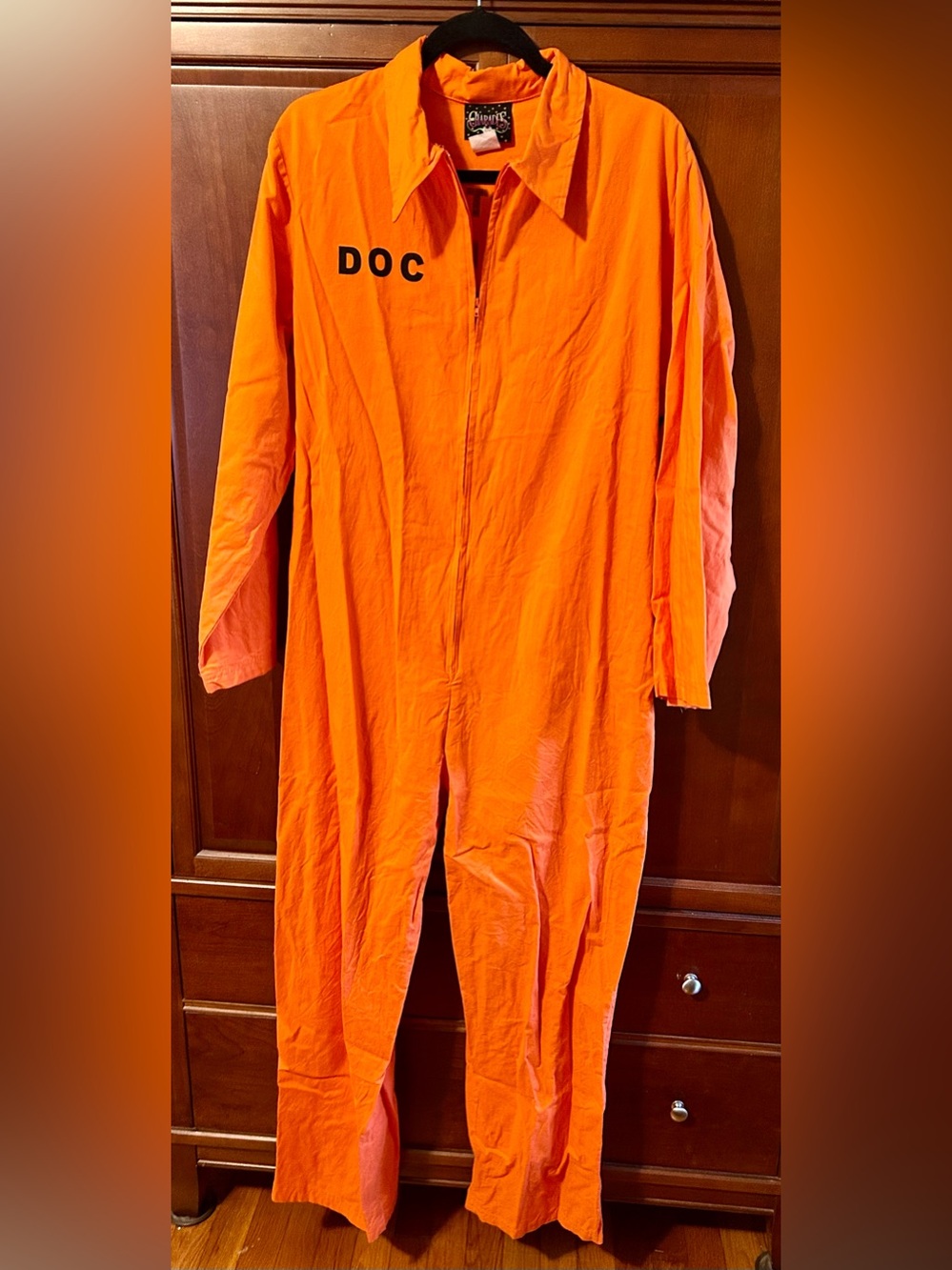 Charades Halloween Adult Large Orange DOC Inmate Convict Costume Cosplay Theater